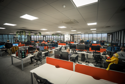 Looking across the office